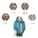 Prensa Terminal Inalámbrico + 2 Bat. Li-ion 18V 2Ah + 1 Cargador + 4 Matrices + 1 Maleta