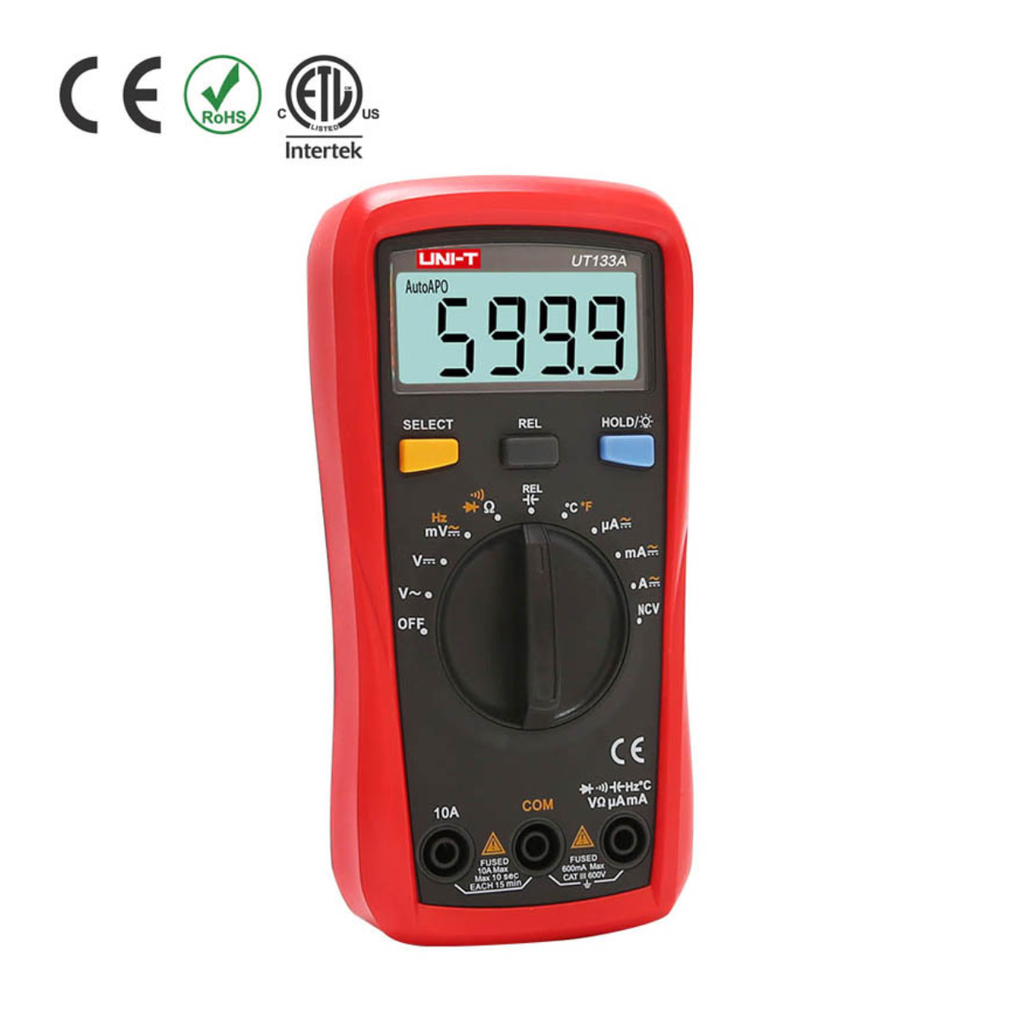Multimetro Digital, Rango Hasta 600 V AC/DC, Proteccion Completa