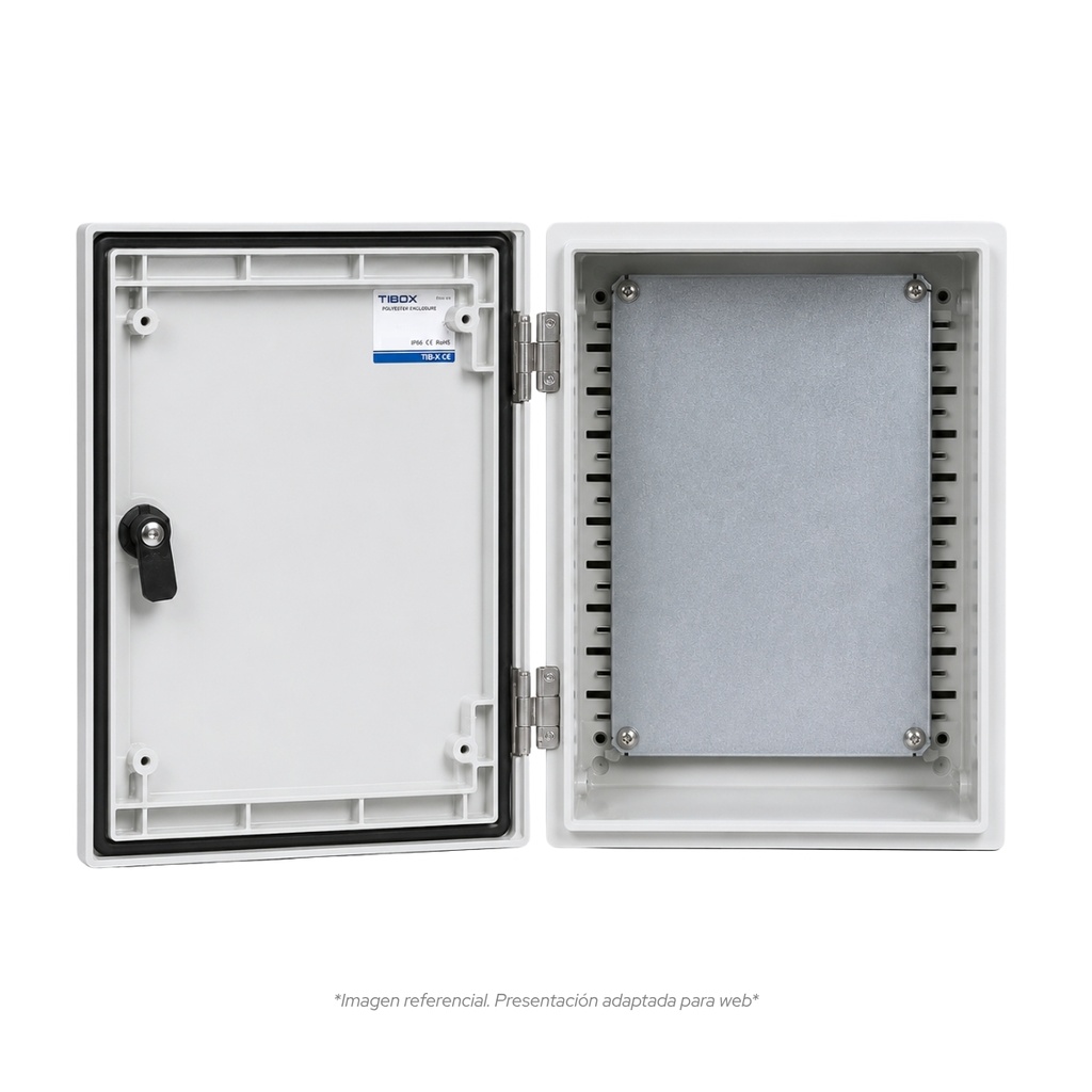 Tablero Poliester Fibra De Vidro Para Adosar 500X400X200 Mm C/Pb Ip65 Ral7035