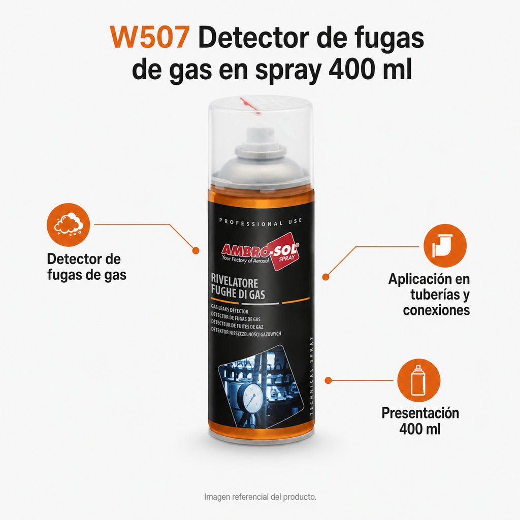 Detector De Fugas De Gas en Spray 400ML
