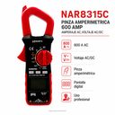 PINZA AMPERIMETRICA 600 AMP AMPERAJE AC,VOLTAJE AC/DC
