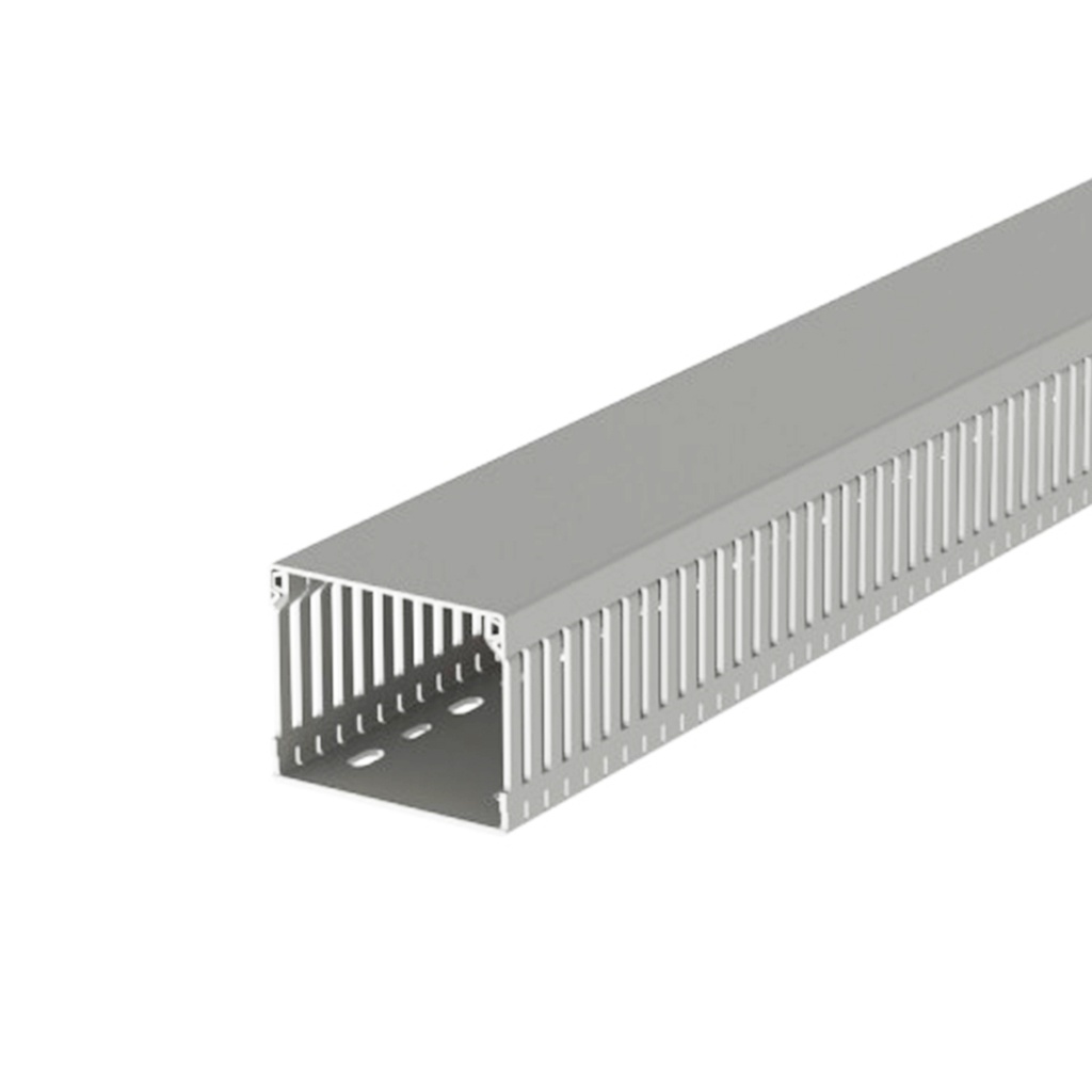 Canaleta Ranurada 60x80x2000mm (Alto x Ancho x Largo) Color Gris