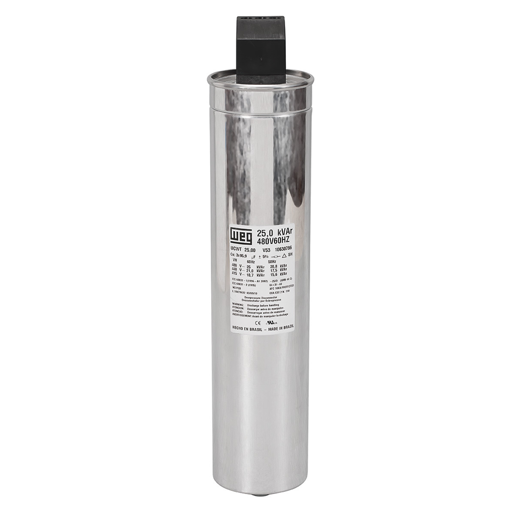 CONDENSADOR TRIFASICO HEAVY DUTY 12.5KVAR/480VAC 60HZ MEDIDAS 75mmX285mm