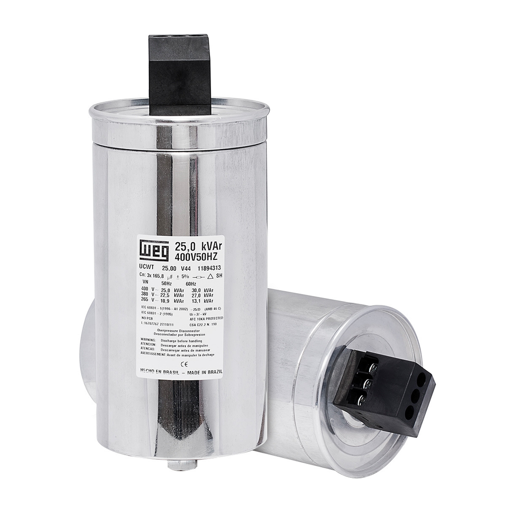 Condensador Trifasico Heavy Duty 15Kvar/480Vac 60Hz Medidas 100Mmx230Mm