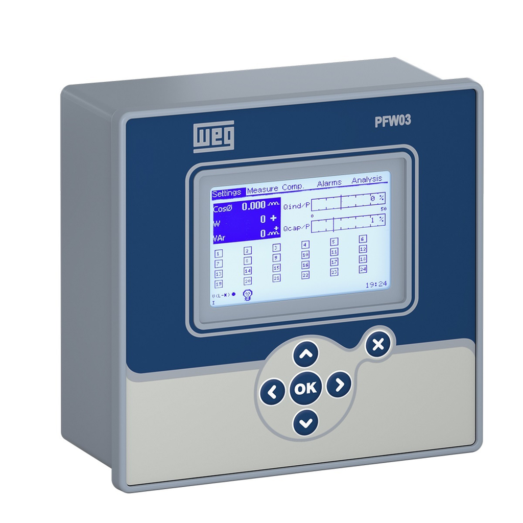 Controlador Automat. De Factor De Potencia 12 Pasos  Aliment. 95...410Vvac 45-65 Medicion 1 Fase Medidas 144X144X75Mm 