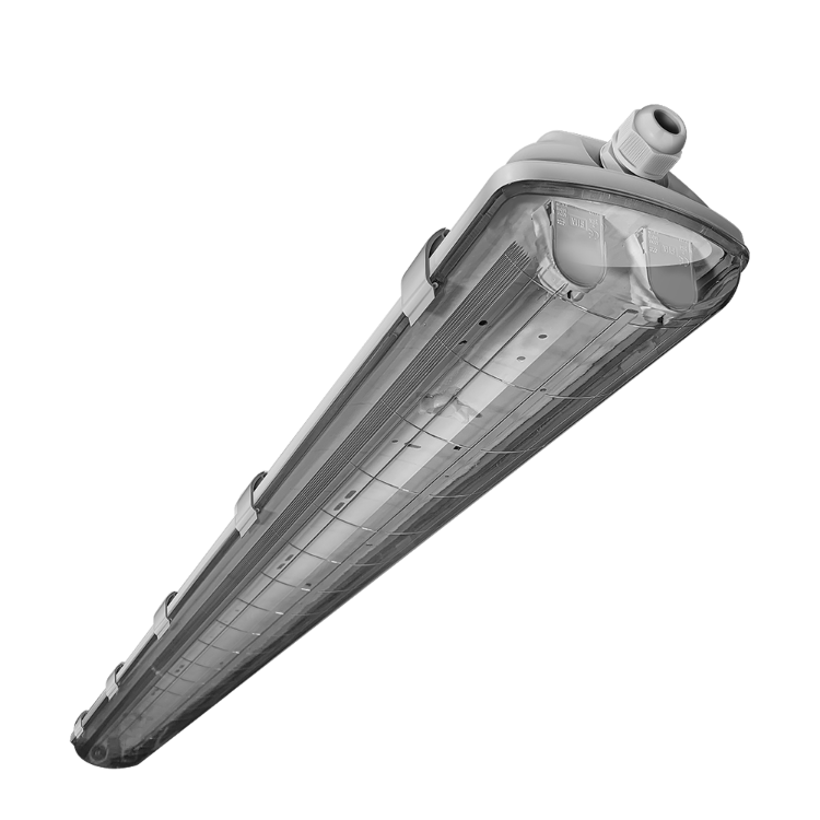 CARCASA HERMÉTICA PARA 2 TUBOS LED 1200MM T8 ABS+PC