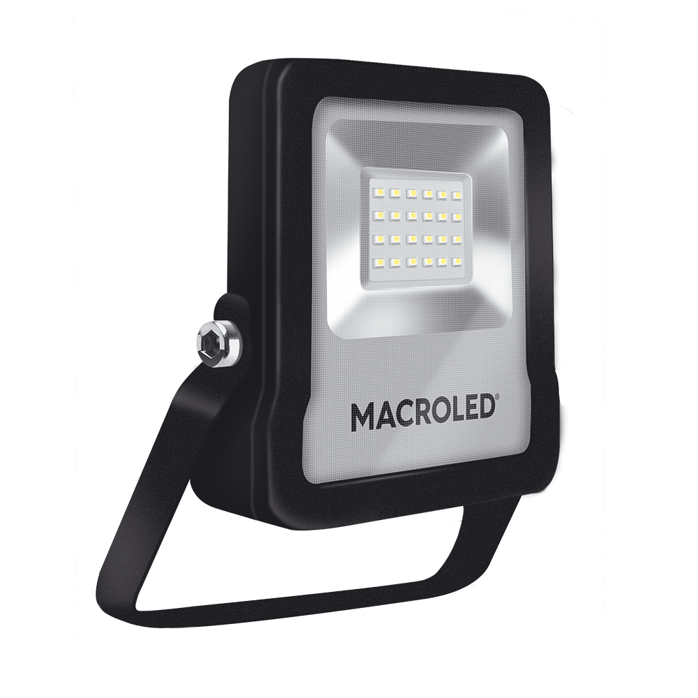 REFLECTOR LED NEGRO PRO 20W 100-240VAC LUZ CÁLIDA  3000K IK08 IP65