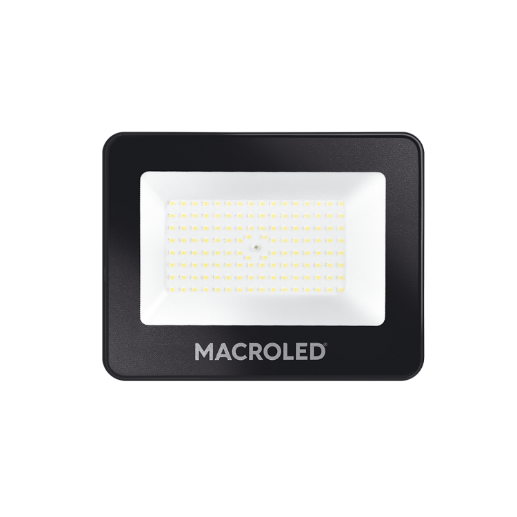 REFLECTOR LED NEGRO 100W 220-240VAC LUZ CÁLIDA 3000K IP65