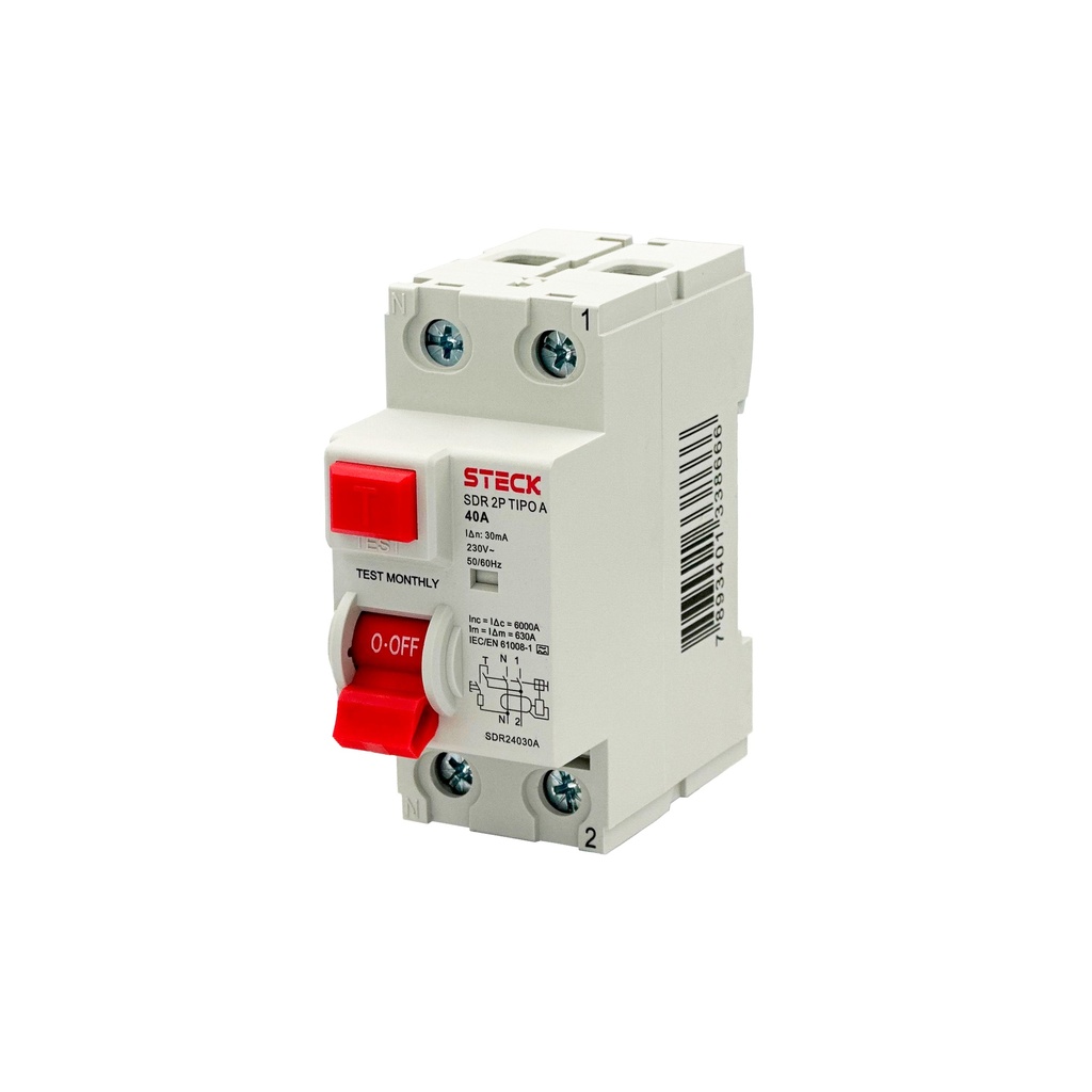 Interruptor Diferencial 2P 40A 30Ma 230V Tipo A, Iec61008