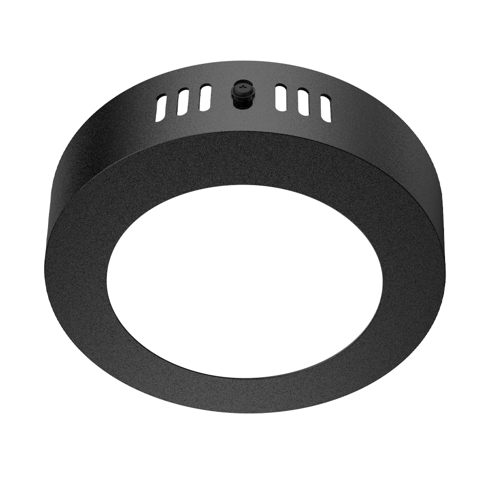 DOWNLIGHT LED NEGRO CIRCULAR ADOSABLE 6W 85-265VAC LUZ CÁLIDA 3000K