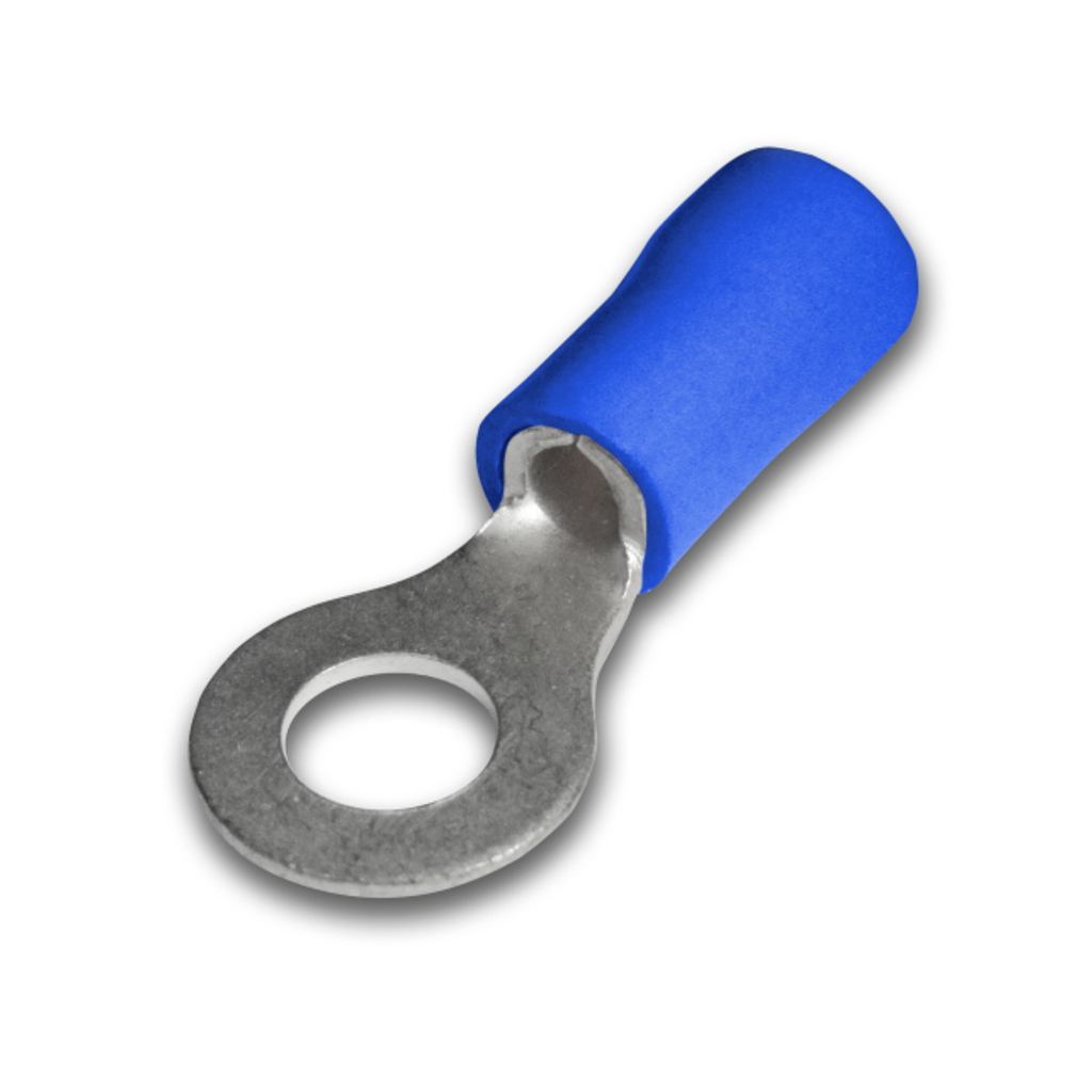 Terminal Ojal Aislado Ø 3/16" (5mm) – 16-14 AWG (1.5-2.5mm²) Azul (100 und)