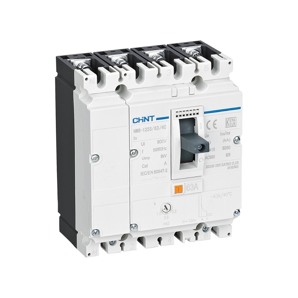 LLAVE DE FUERZA TETRAPOLAR  NM8N-250S, 4P, 200Amp, ( 0.7-1)In, Reg ( 140-200Amp), 50KA/400V.