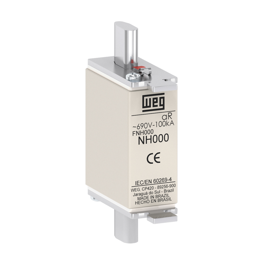 Fusible Ultrarrápido Nh Ar – 25A / 690V / 100Ka / Tamaño 000