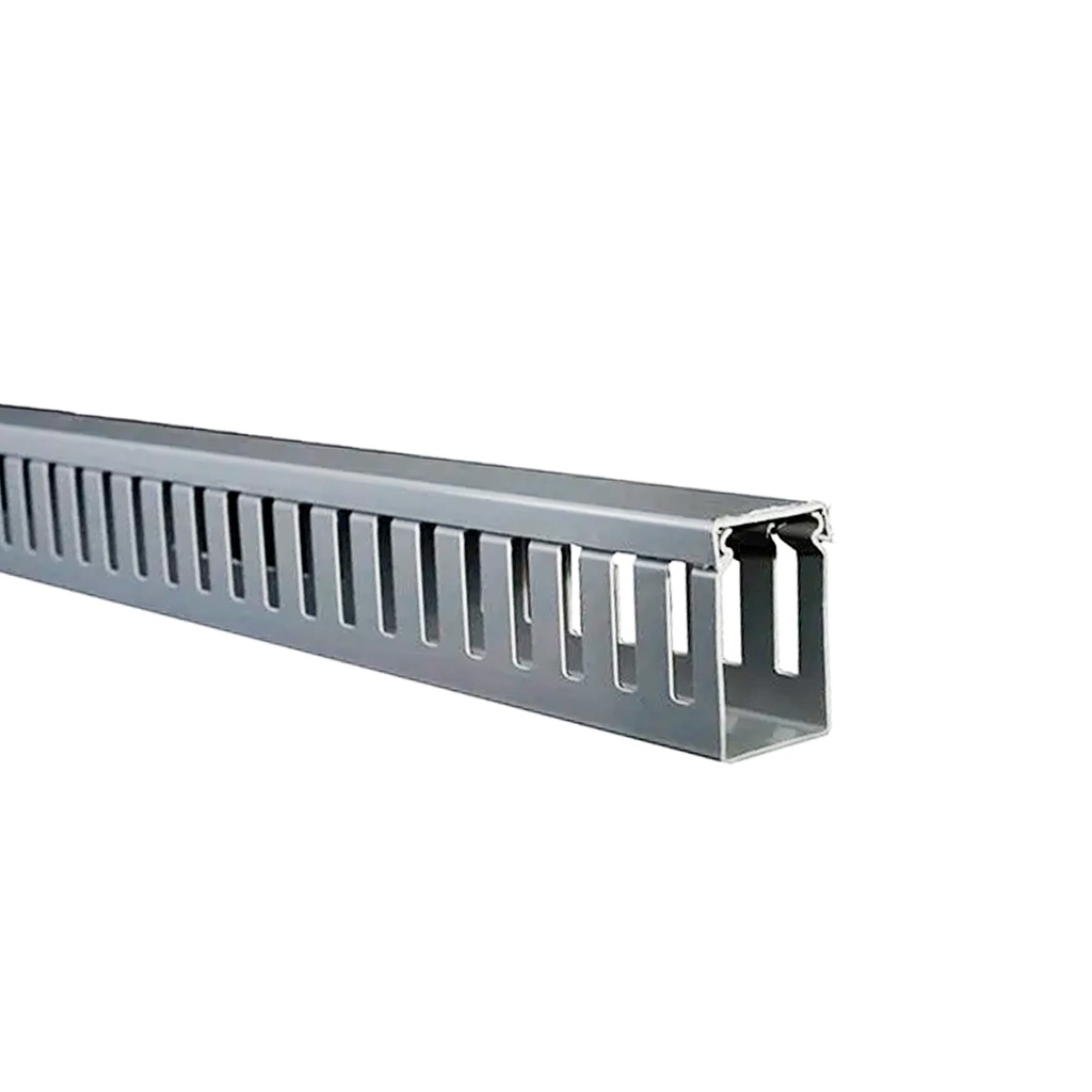 Canaleta Ranurada 40x60x2000mm (Alto x Ancho x Largo) Color Gris