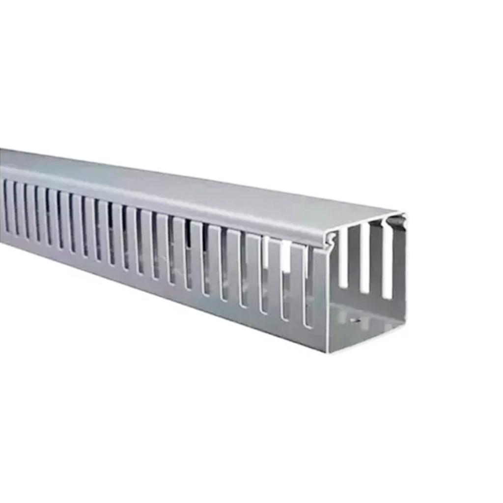 Canaleta Ranurada 60x60x2000mm (Alto x Ancho x Largo) Color Gris