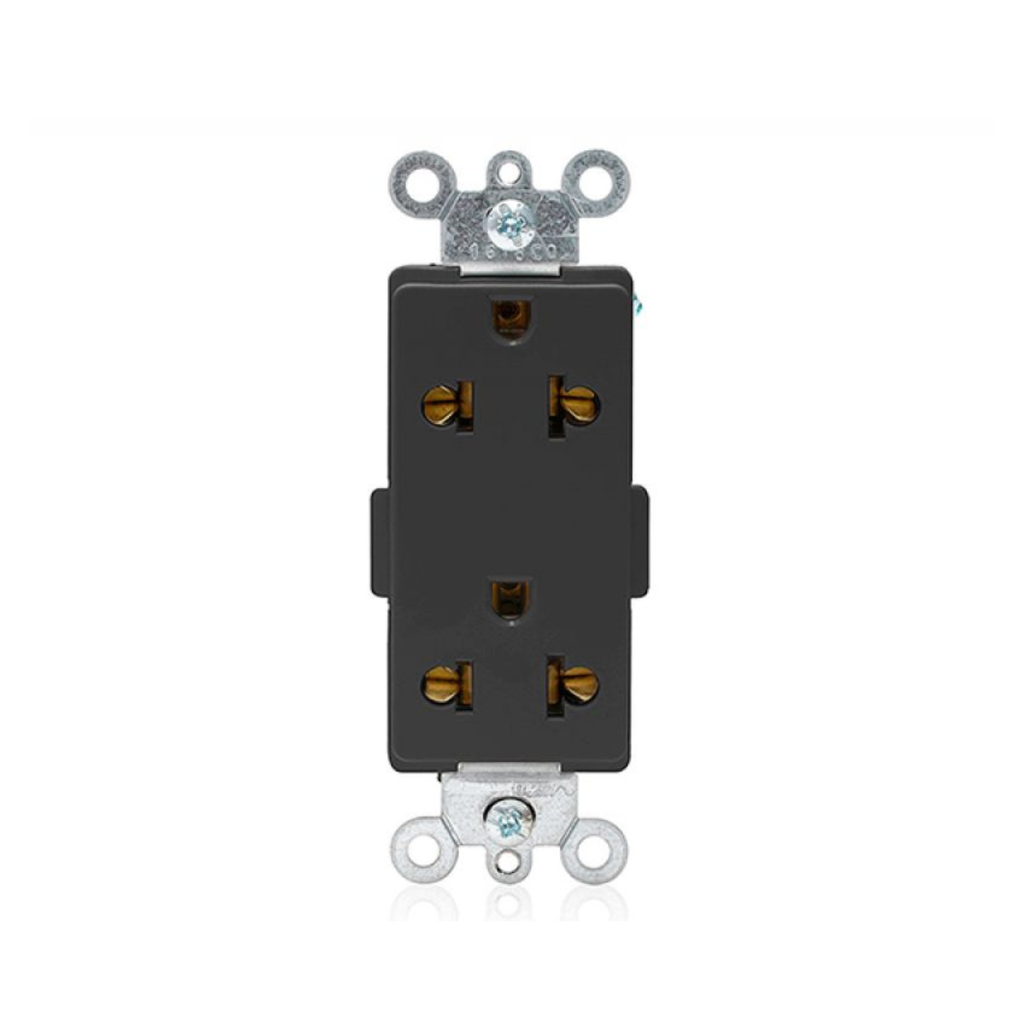 TOMA DOBLE EMPOTRABLE DECORA UNIVERSAL 2X15A L/T 250V O 16A L/T 250V NEGRO