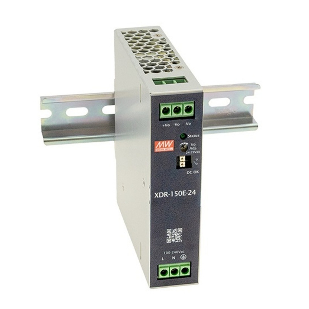 Fuente Riel DIN 150W 12VDC 12.5A In 85-264VAC (Serie E)