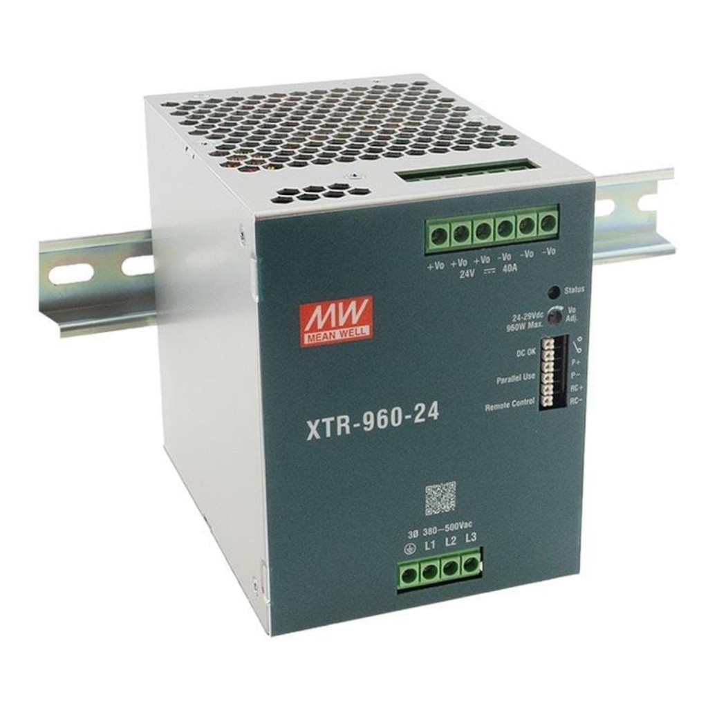 Fuente Riel DIN 960W 24VDC 40A In 180-550VAC