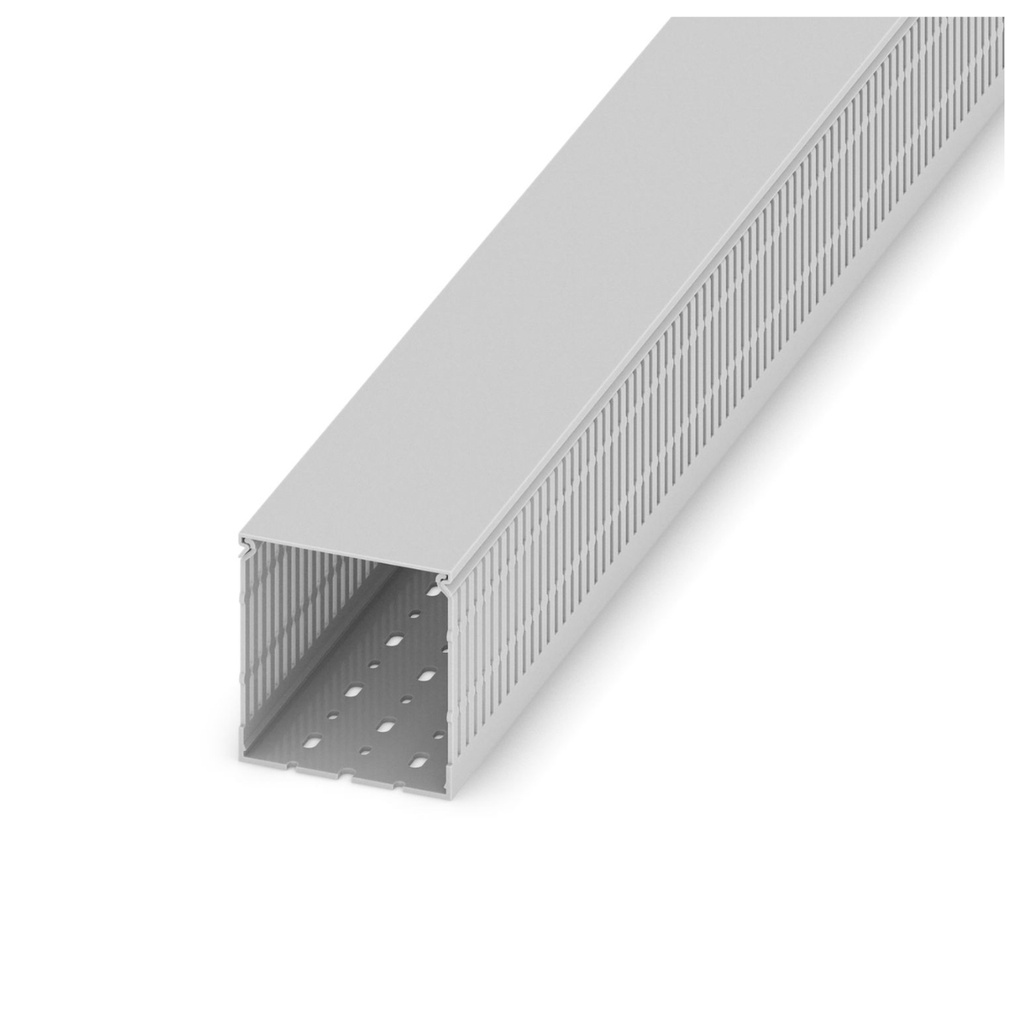 Canaleta Ranurada 100x100x2000mm (Alto x Ancho x Largo) Color Gris