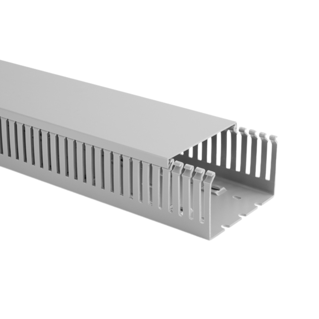 Canaleta Ranurada 60x100x2000mm (Alto x Ancho x Largo) Color Gris
