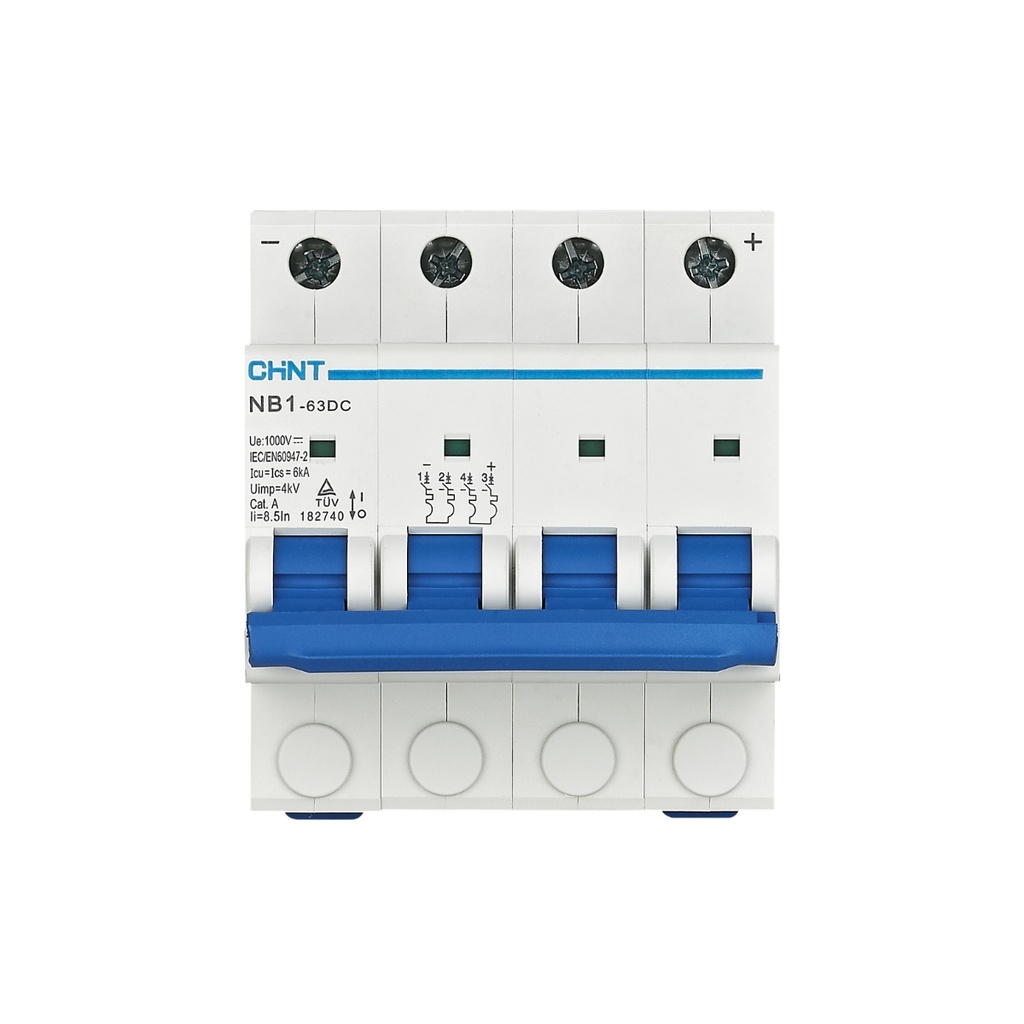 Interruptor Automático 4X63A 6Ka/1000Vdc Curva “C” Iec60947-2 